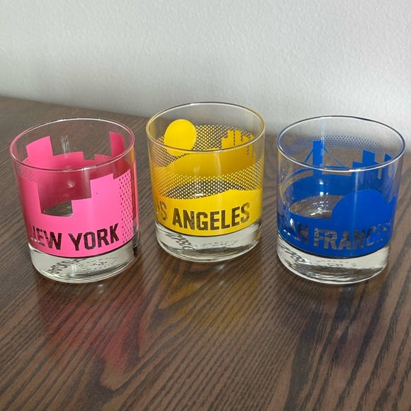 Popsugar Sisters of Los Angeles Hightball Glasses-Cityscape Set(3pcs)LA, NY, SF - Picture 1 of 9